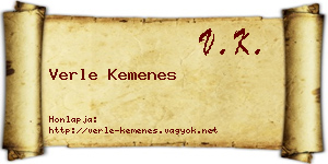 Verle Kemenes névjegykártya